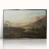 Baroque Landscape Art Print - Serene River Scene with Warm Tones