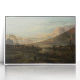 Baroque Landscape Art Print - Serene River Scene with Warm Tones