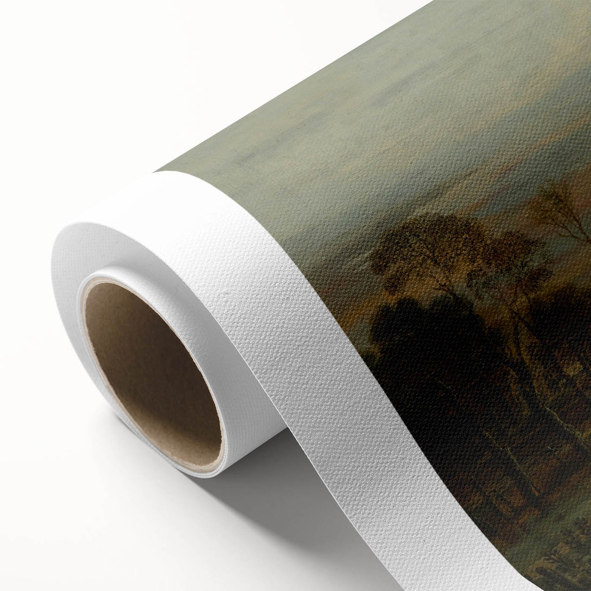 Baroque Landscape Art Print - Serene River Scene with Warm Tones