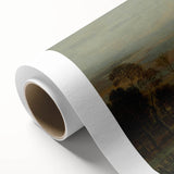 Baroque Landscape Art Print - Serene River Scene with Warm Tones