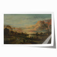 Baroque Landscape Art Print - Serene River Scene with Warm Tones