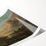 Baroque Landscape Art Print - Serene River Scene with Warm Tones