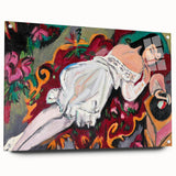 Expressionist Portrait – Girl in White Chemise Abstract Canvas Print