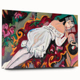 Expressionist Portrait – Girl in White Chemise Abstract Canvas Print