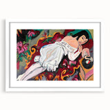 Expressionist Portrait – Girl in White Chemise Abstract Canvas Print