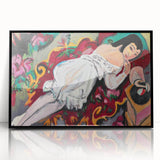 Expressionist Portrait – Girl in White Chemise Abstract Canvas Print