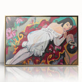 Expressionist Portrait – Girl in White Chemise Abstract Canvas Print