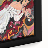 Expressionist Portrait – Girl in White Chemise Abstract Canvas Print