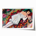 Expressionist Portrait – Girl in White Chemise Abstract Canvas Print