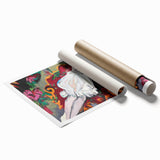 Expressionist Portrait – Girl in White Chemise Abstract Canvas Print