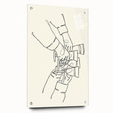 Large abstract wall art on acrylic glass depicting vibrant, swirling colors, ideal for modern dining room decor.