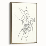 Vintage poster art featuring a black and gold landscape painting on framed canvas, ideal for bedroom wall decor.