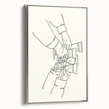 Landscape art painting featuring a colorful vintage poster on a black framed canvas, ideal for dining room decor.