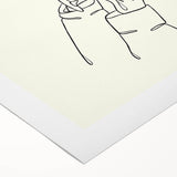 Art deco poster featuring a stylized cocktail glass in monochrome shades, printed on rolled canvas.