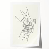 Extra large rolled print of a floral art design in soft pastel shades, ideal for dining room or bathroom wall decor.