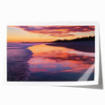 Vibrant rolled print showcasing a serene beach landscape, featuring soft pastel colors and gentle waves, packaged securely in a protective tube for easy display. Perfect for enhancing coastal-themed decor.