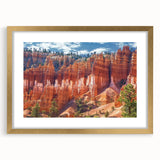 Landscape art print showcasing a stunning canyon scene, framed in an elegant gold mat, perfect for home decor. The vibrant colors highlight the natural beauty of the canyons, adding a touch of sophistication to any room. Ideal for art enthusiasts seeking to enhance their interior design with a visual representation of nature's majesty.