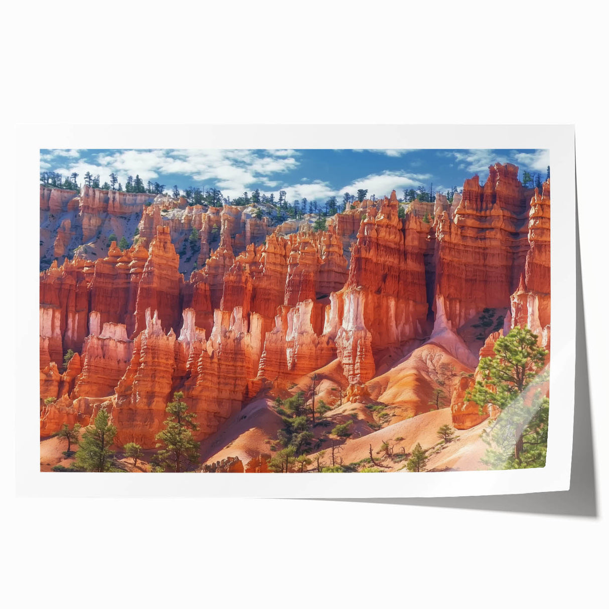 Stunning rolled landscape print featuring vibrant canyons in rich earth tones, showcasing the natural beauty of outdoor scenery, perfect for home decor.