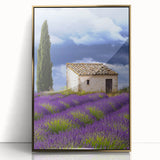 Framed acrylic artwork showcasing a serene countryside landscape with golden accents, perfect for home decor, adding a touch of elegance and tranquility.