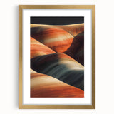 Desert landscape framed art print in a gold mat, showcasing warm hues of orange and brown, perfect for enhancing modern home décor and creating a serene atmosphere.