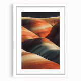 Desert landscape framed art print with a white mat, showcasing warm, sandy hues and subtle texture, ideal for modern home decor or office settings.