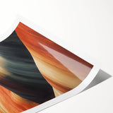 Desert landscape rolled canvas print showcasing vibrant hues of orange and yellow, depicting a serene sunset over sand dunes, perfect for home decor.