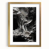 Extra large abstract art print with textured elements in gold and earth tones, framed, ideal for living room decor.