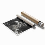 Extra large rolled print featuring close-up floral elements in soft pastel shades.