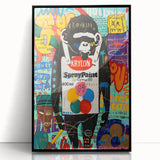 Vibrant Pop Art Wall Art – Colorful Spray Paint Monkey Canvas