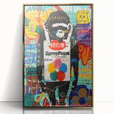Vibrant Pop Art Wall Art – Colorful Spray Paint Monkey Canvas