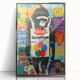 Vibrant Pop Art Wall Art – Colorful Spray Paint Monkey Canvas