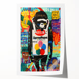 Vibrant Pop Art Wall Art – Colorful Spray Paint Monkey Canvas