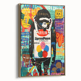 Vibrant Pop Art Wall Art – Colorful Spray Paint Monkey Canvas