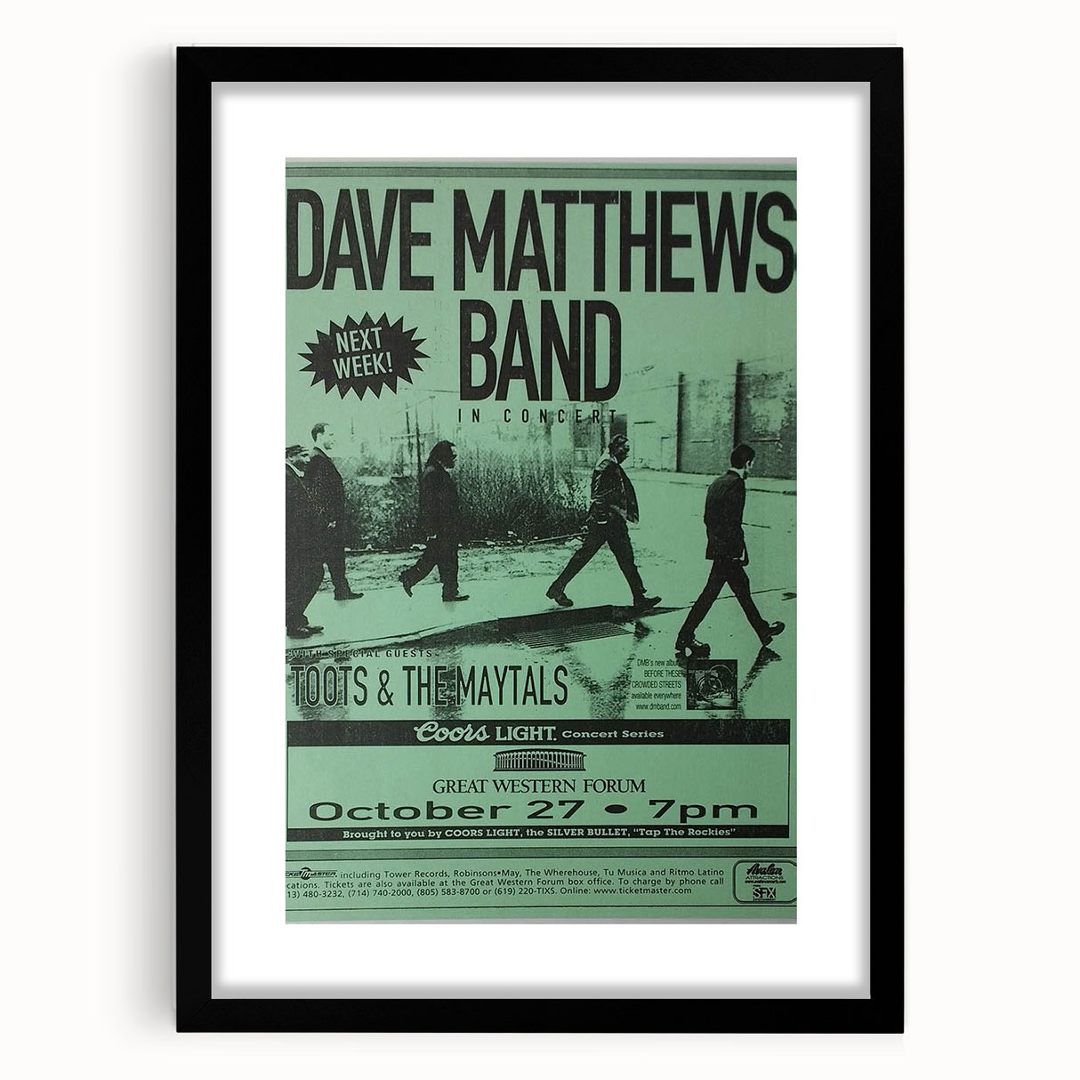 Vintage Retro Poster Art: Dave Matthews Band Concert Poster
