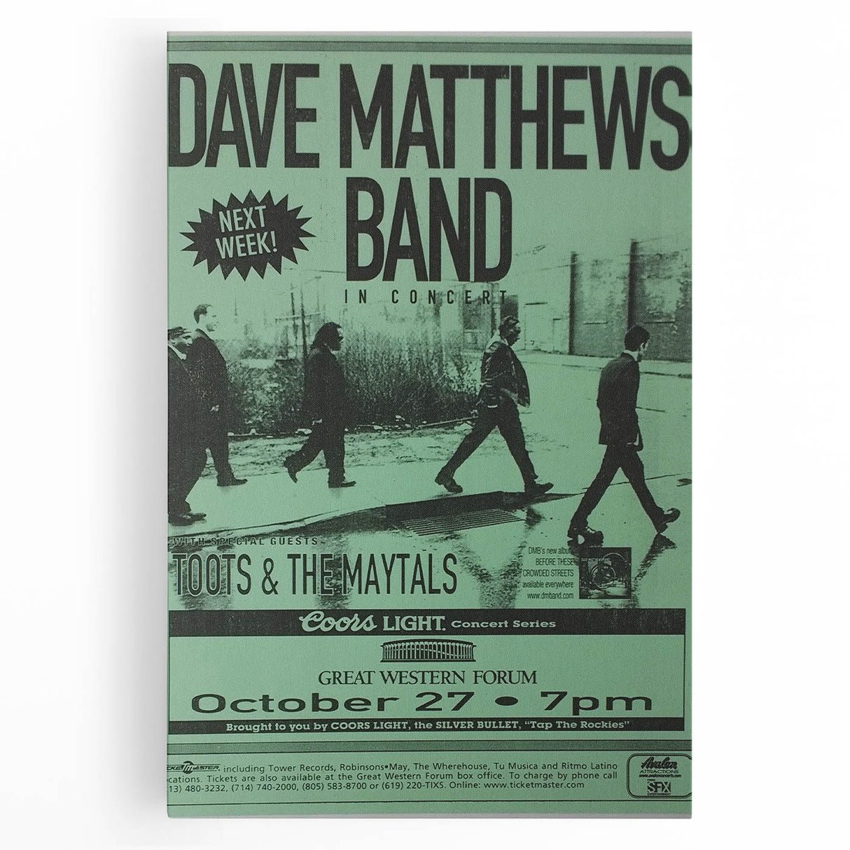 Vintage Retro Poster Art: Dave Matthews Band Concert Poster
