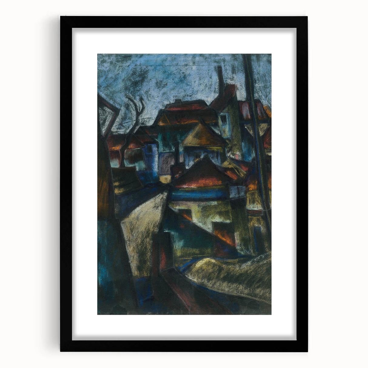 In the Suburbs Realism Art Print - Konštantín Bauer Urban Landscape Scene