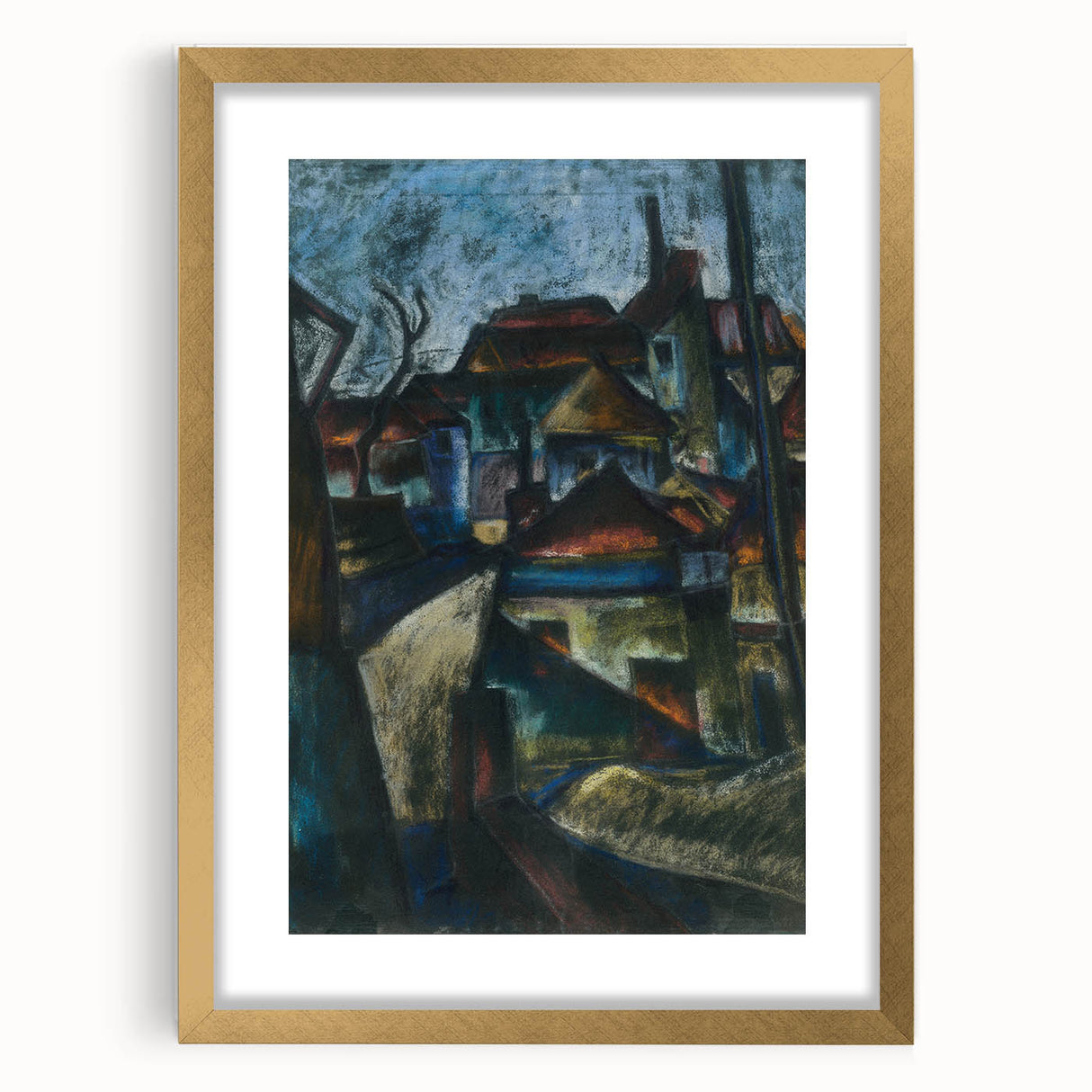 In the Suburbs Realism Art Print - Konštantín Bauer Urban Landscape Scene