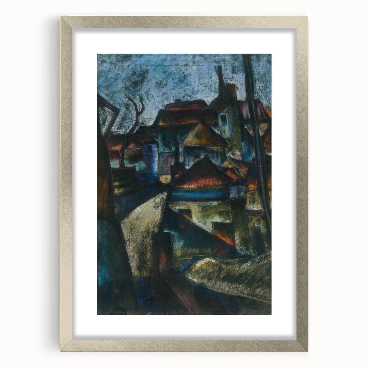 In the Suburbs Realism Art Print - Konštantín Bauer Urban Landscape Scene