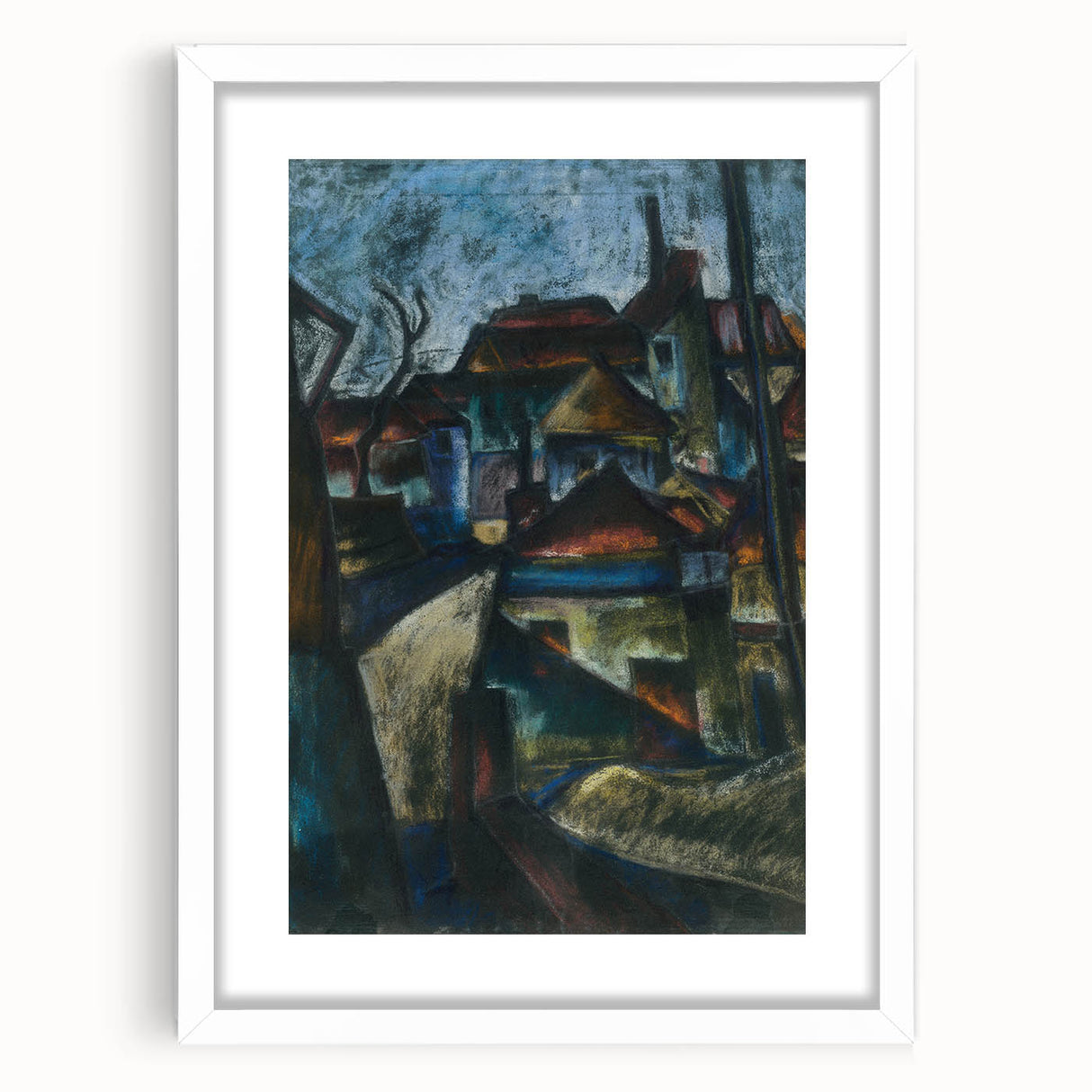 In the Suburbs Realism Art Print - Konštantín Bauer Urban Landscape Scene