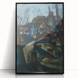 In the Suburbs Realism Art Print - Konštantín Bauer Urban Landscape Scene