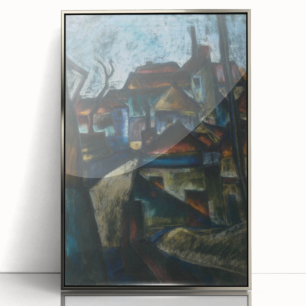 In the Suburbs Realism Art Print - Konštantín Bauer Urban Landscape Scene