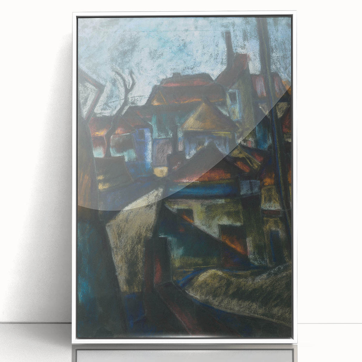 In the Suburbs Realism Art Print - Konštantín Bauer Urban Landscape Scene