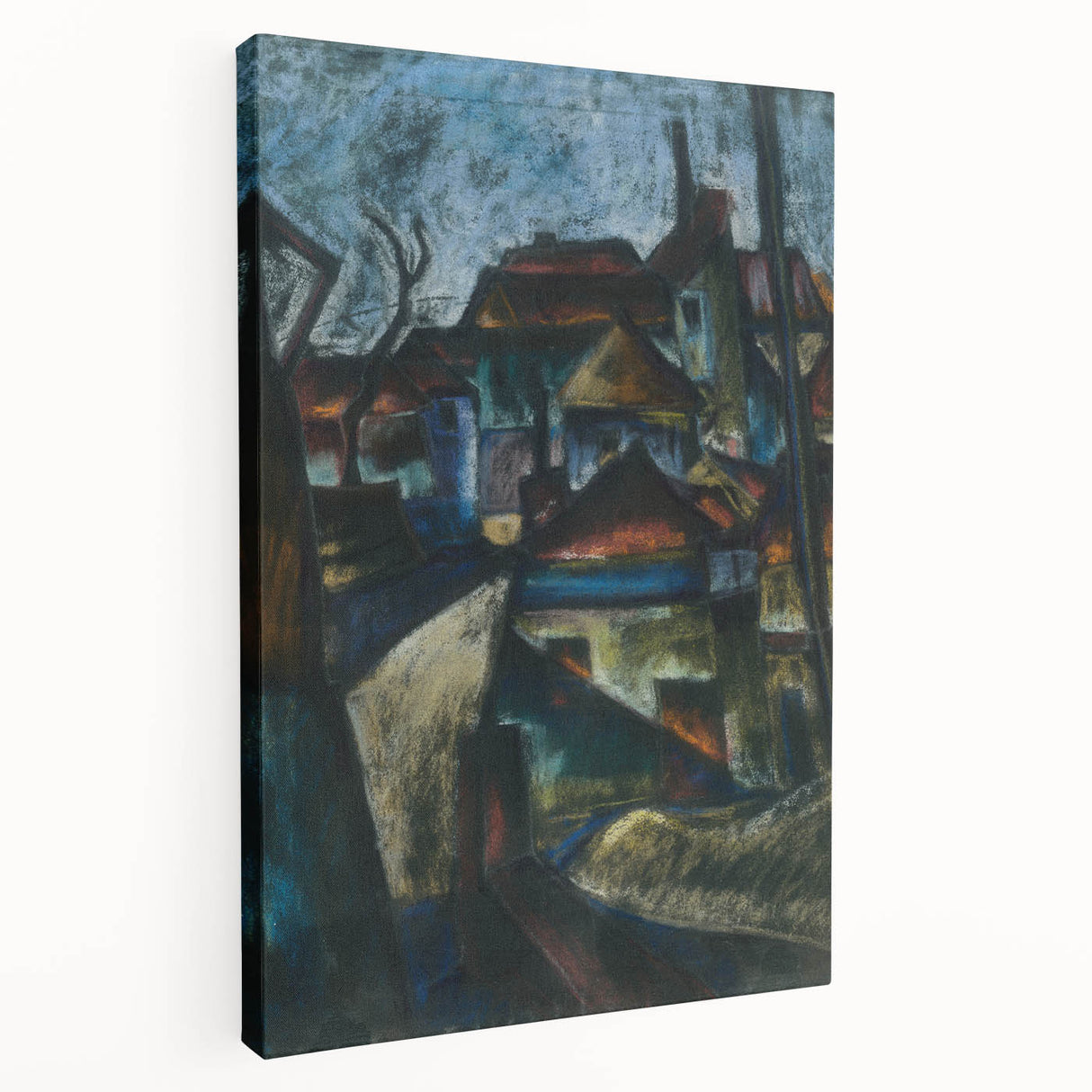 In the Suburbs Realism Art Print - Konštantín Bauer Urban Landscape Scene