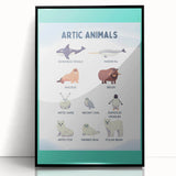 Arctic Animals Kids Educational Wall Art - Learning Print