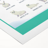 Arctic Animals Kids Educational Wall Art - Learning Print