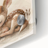 Adorable Sleeping Deer - Kids Room Wall Art Canvas and Framed Options