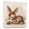 Adorable Sleeping Deer - Kids Room Wall Art Canvas and Framed Options