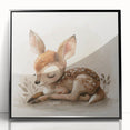 Adorable Sleeping Deer - Kids Room Wall Art Canvas and Framed Options
