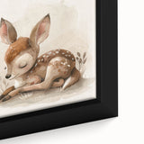 Adorable Sleeping Deer - Kids Room Wall Art Canvas and Framed Options