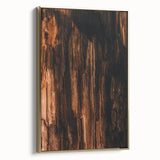 Framed canvas depicting a vintage landscape painting with autumnal trees in muted gold and black.